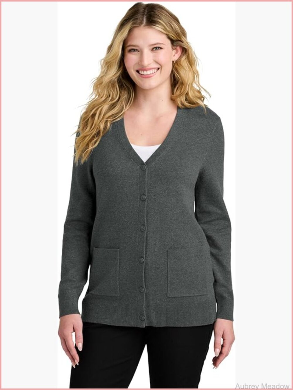 Tri-Blend Button-Up Cardigan Sweater, Machine Washable, Long Sleeve